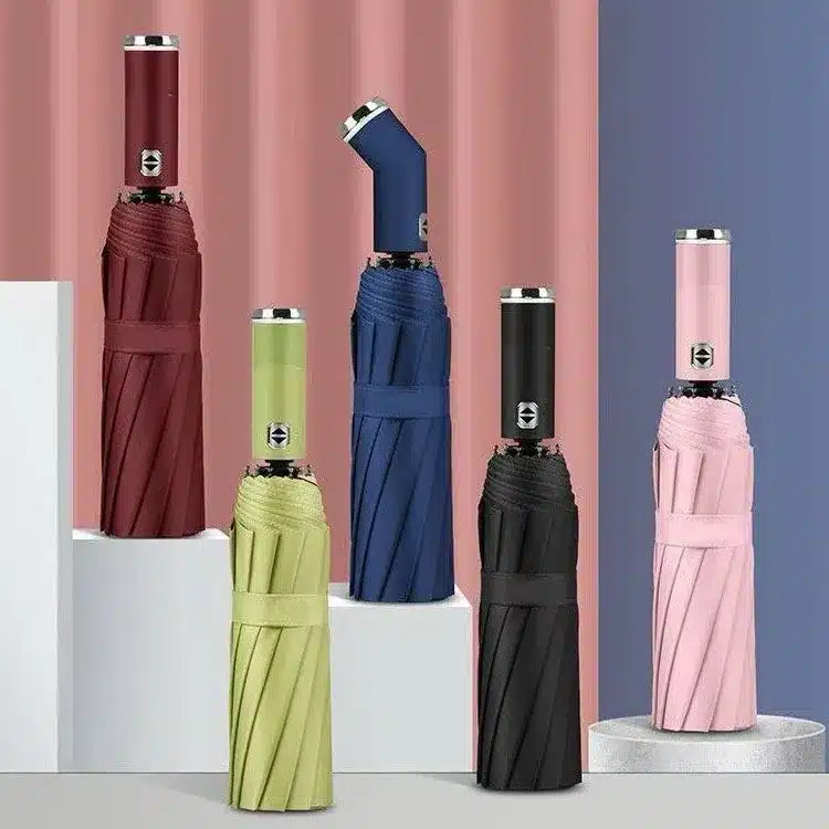 compact folding umbrellas in different colors for Swiss buyers
