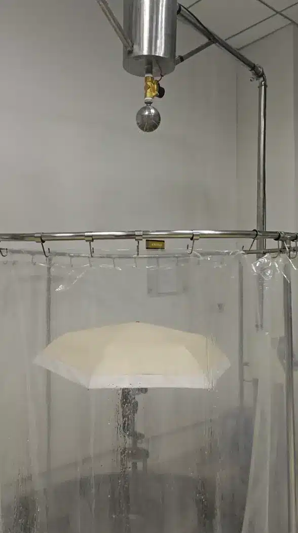 umbrella rain test during quality control