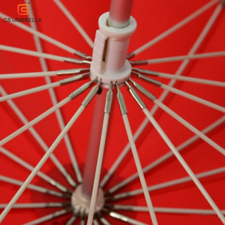 detail of the umbrella frame and ribs for quality control