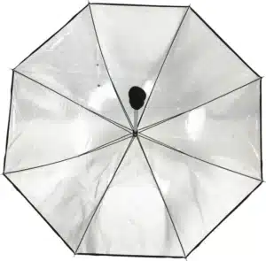 Clear transparent POE umbrella canopy from inside