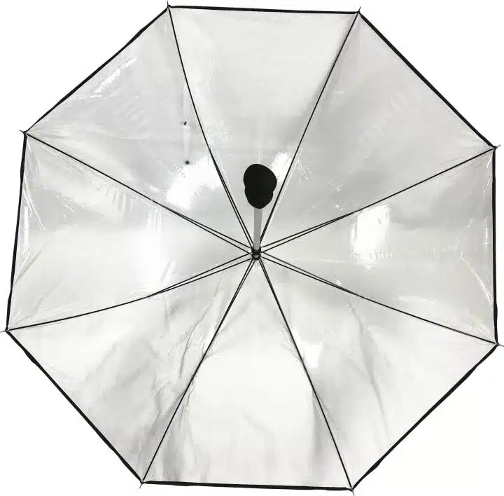 Clear transparent POE umbrella canopy from inside