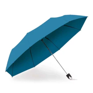 Guarda-chuva dobrável portátil de 21 polegadas com alça de gancho à prova de vento, modelo 3604L. Foto do produto para compradores atacadistas OEM.