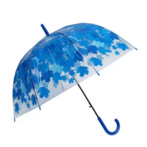 23-Zoll-POE-Regenschirm mit automatischer Öffnung, transparenter Bespannung und Ahornblattmotiv, Modell 8001 – Produktfoto für OEM-Großhändler
