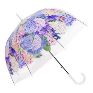 23-Zoll-Automatik-Blumen-Regenschirm, transparent, POE-fähig, Modell 8005 – Produktfoto für OEM-Großhändler