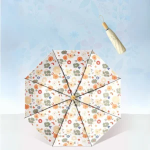 21 Inch Flower Inside Print Folding Umbrella 9332 portable umbrella product photo for OEM wholesale buyers