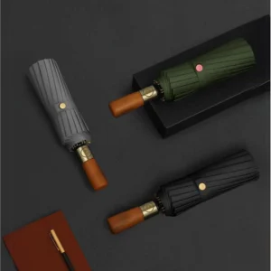 21 Inch 16 Rib Wooden Handle Folding Umbrella 9347 product photo for OEM wholesale buyers